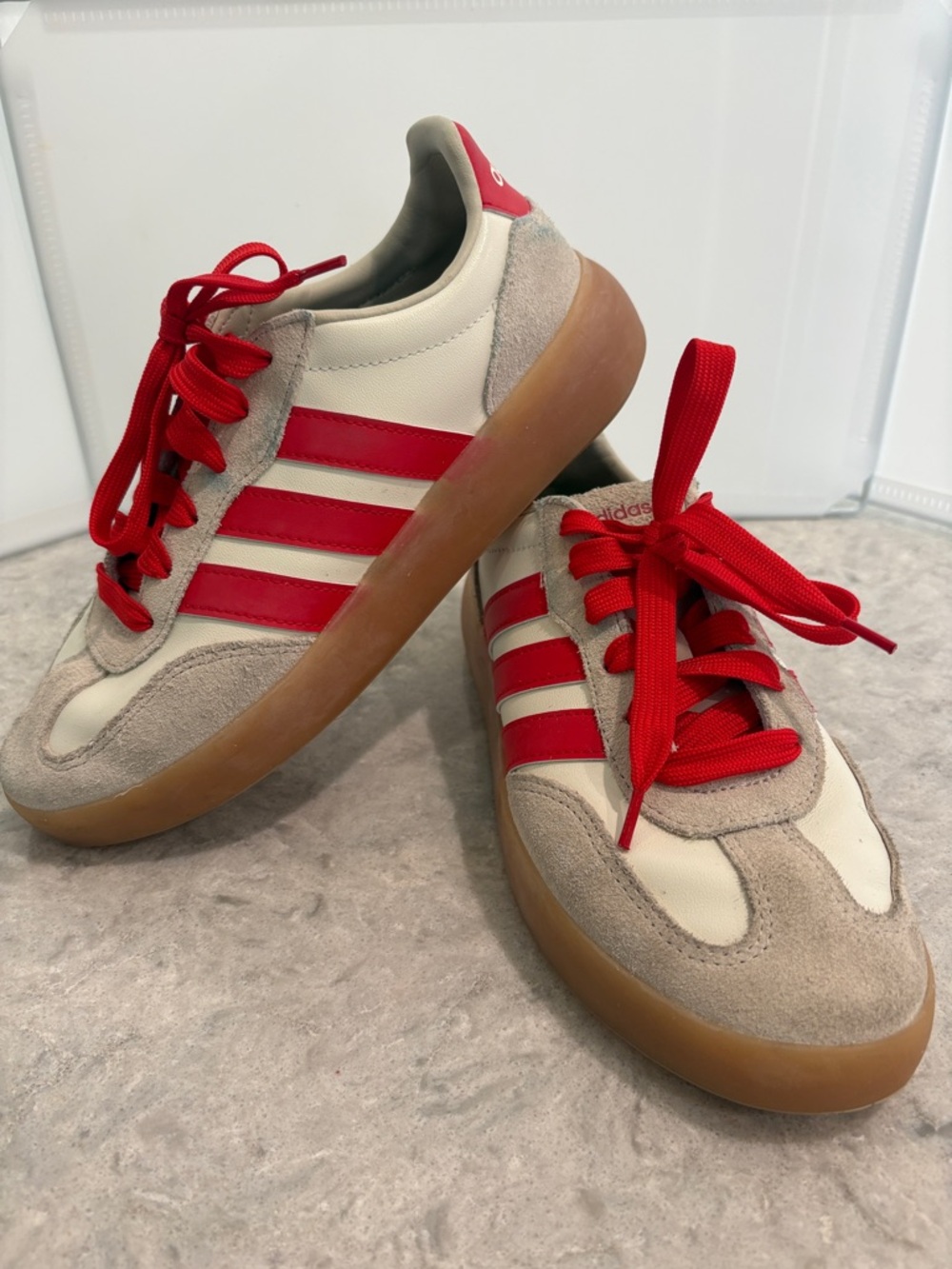 adidas Barreda Decode Red Stripe Suede & Leather Sneakers men’s 7